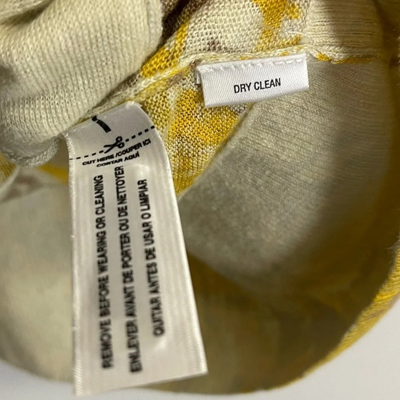 Victor Alfaro Cardigan Sweater Womens Size Small Yellow Floral Long Linen Vneck - Picture 5 of 8